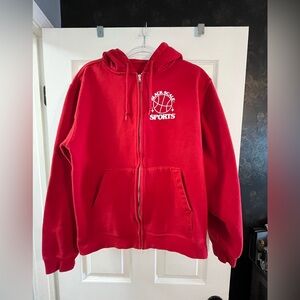 NWOT Red Black Scale Zip-up Hoodie